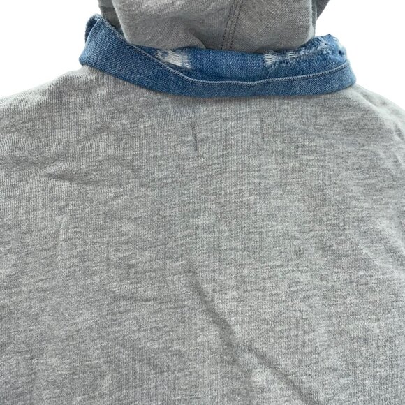 DL 1961 Clyde Icon Hoodie Denim Jacket Raw Hem Distressing Small - Picture 8 of 10